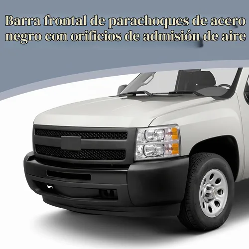 Vista 2 de CarPartsDepot Barra frontal para parachoques delantero para Chevy Silverado Negro