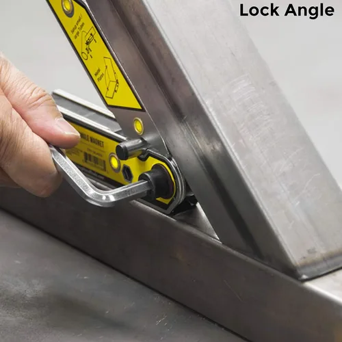 Vista 6 de Strong Hand Tools MLA600 - Cuadrado magnético ajustable para soldadura, imanes interiores/exteriores, pasador de ajuste de ángulo, fuerza