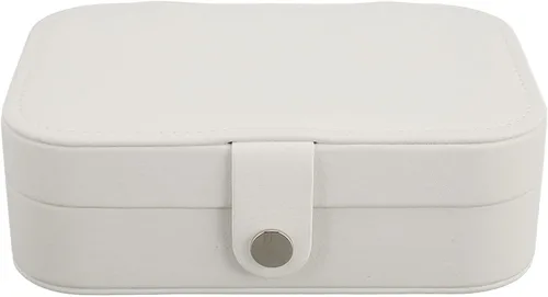 Vista 9 de Wnvivi Caja organizadora portátil de collares, caja de almacenamiento de joyería, caja de joyería de viaje, organizador de aretes para mujer, Cuero