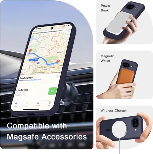Vista 1359 de Funda para Google Pixel 10 Pro XL, cubierta magnética mate, color negro Fit for MagSafe, Screen Protector included, Shockproof Military Grade