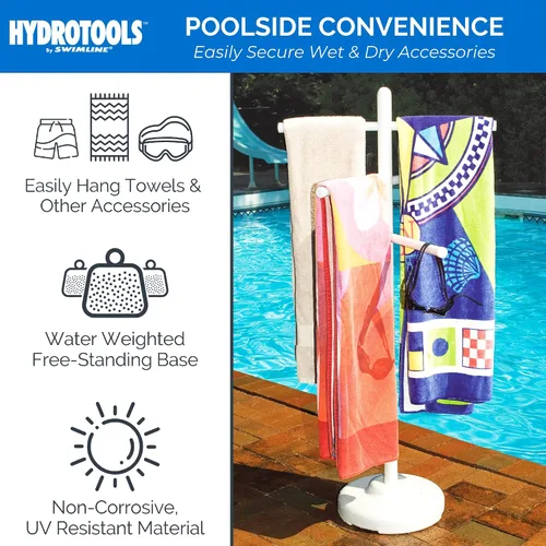 Vista 3 de HydroTools de Swimline perchero para toallas para el costado de la alberca