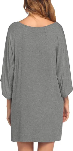 Vista 4 de Ekouaer - Camisón de mujer con cuello en V profundo, manga ala de murciélago, pijama de gran