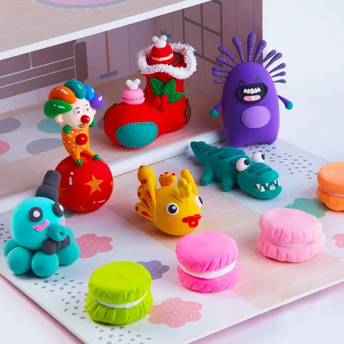 Vista 6 de EDIFON Arcilla seca al aire, arcilla de modelado de 24 colores para niños, juguete de arcilla mágica de espuma con herramientas de escultura