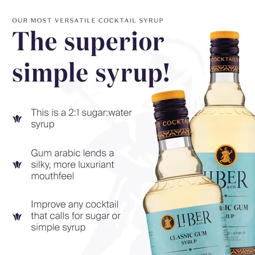 Vista 2 de Liber & Co. Jarabe de goma clásico – El jarabe simple superior con azúcar de caña pura y goma de mascar árabe natural – Hace 25 bebidas – esencial