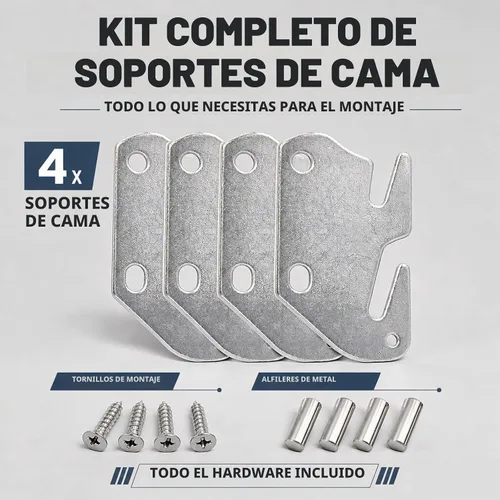 Vista 3 de Bitray Placas de madera para cama de carril de gancho para reemplazo