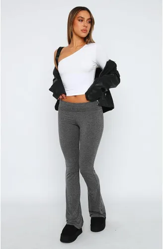 Vista 3 de Leggings acampanados para mujer, cintura elástica doblada, pantalones de yoga para entrenamiento, pantalones casuales ajustados con corte de bota