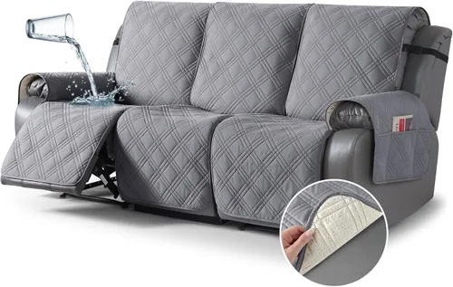 Vista 35 de TAOCOCO Fundas para Sillón de Dos Plazas Reclinable 100% Impermeables, Fundas Divididas para Loveseat Reclinable, Funda Antideslizante para Sofá