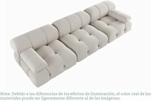 Vista 9 de JACH - Sofá modular convertible de 104 pulgadas, sofás minimalistas de terciopelo de mediados de siglo, sofá ancho de 3 asientos moderno de lujo