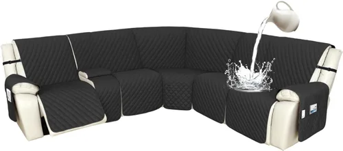 Vista 82 de Arfntevss Fundas de sofá modular reclinable, 10% impermeable, en forma de L, para sillón reclinable en forma de L, funda seccional lavable