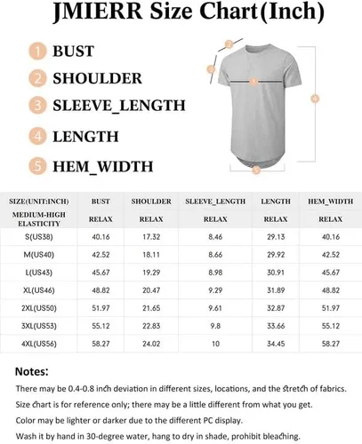 Vista 6 de JMIERR Paquete de 3 camisetas de algodón Hipster Hip Hop de cuello redondo para hombre