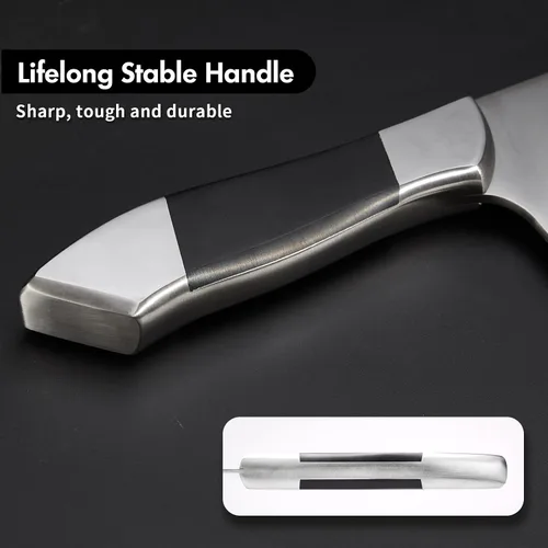 Vista 6 de SHI BA ZI ZUO Cuchillo de acero inoxidable resistente para cortar huesos caseros