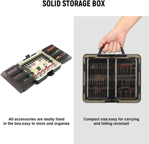 Vista 5 de Hoteche Kit de accesorios para herramientas rotativas de 418 piezas, juego de brocas giratorias universales multiusos para manualidades, corte