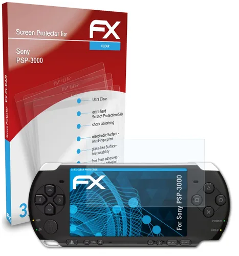 Vista 3 de atFoliX Screen Protection Film compatible with Sony PSP-3000 Screen Protector, ultra-clear FX Protective Film (3X)
