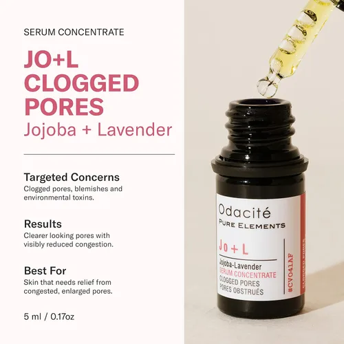 Vista 2 de Odacité - Suero concentrado para acné para cara, limpiador de poros, aceite facial para cuidado de la piel con jojoba + lavanda, suero facial