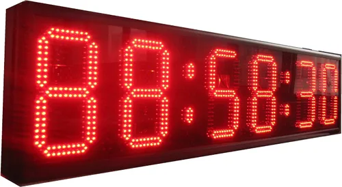 Vista 2 de AZOOU 10 "de alto carácter LED reloj de pared LED temporizador digital cuenta regresiva y hacia arriba por IR teledirigido color rojo