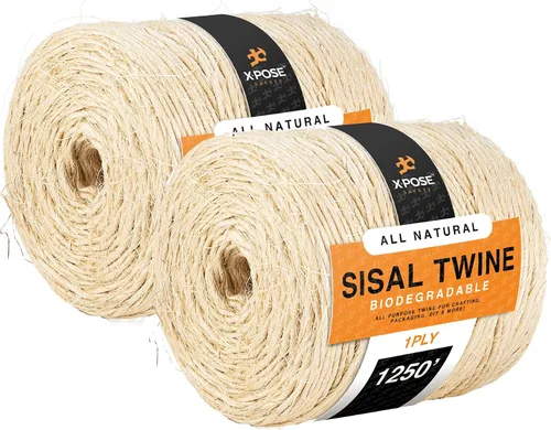 Vista 9 de Cuerda de sisal – Cuerda de fibra natural fina de 1 capa en el carrete – para poste rascador de gatos, piezas de repuesto de árbol de gato, juguete