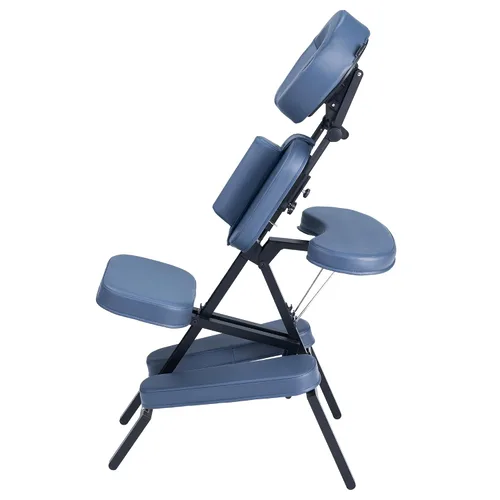 Vista 9 de Master Massage - Silla de masaje portátil profesional ligera plegable de aluminio ajustable con funda de transporte con ruedas, aluminio, azul