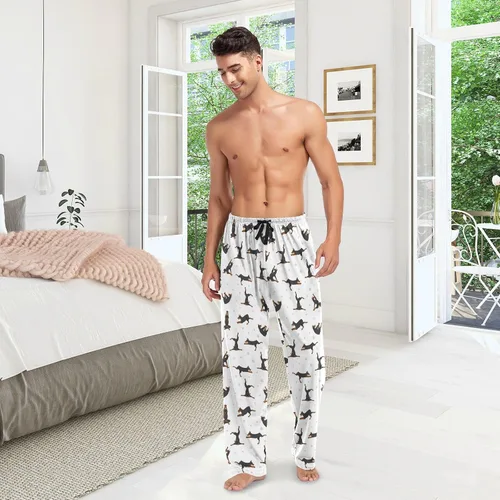 Vista 6 de Pantalones de pijama para hombre con bolsillos, pantalones de pijama para descansar, Multi