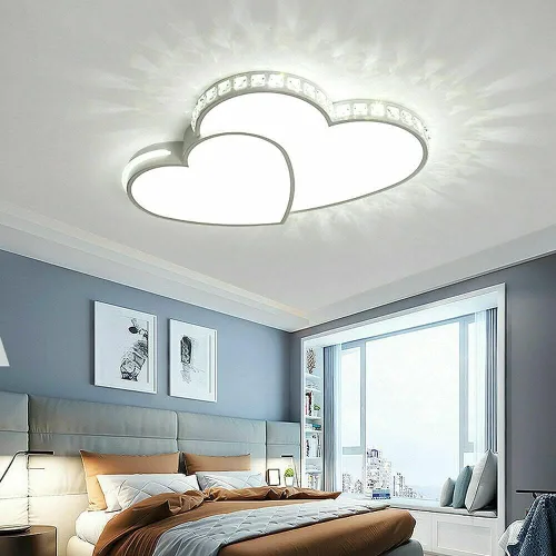 Vista 5 de Lámparas de techo LED creativas de 20.47 pulgadas, lámparas modernas de acrílico de montaje empotrado, luz de techo en forma de corazón, iluminación