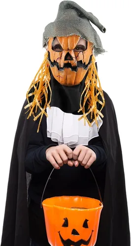 Vista 4 de Halloween High End Latex Pumpkin Bogy Scary Devil Headgear Headgear Prom Performance Props Masquerade Headgear Party Favors