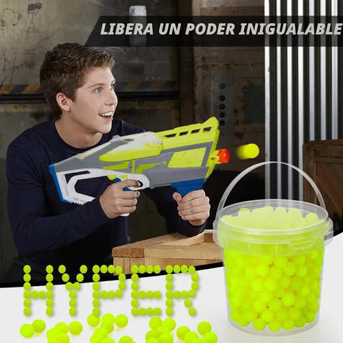 Vista 5 de Pokiiulk 400 bolas de recarga de munición para pistola Nerf Hyper, bolas de 0.55 pulgadas para pistola Hyper con cubo de almacenamiento portátil