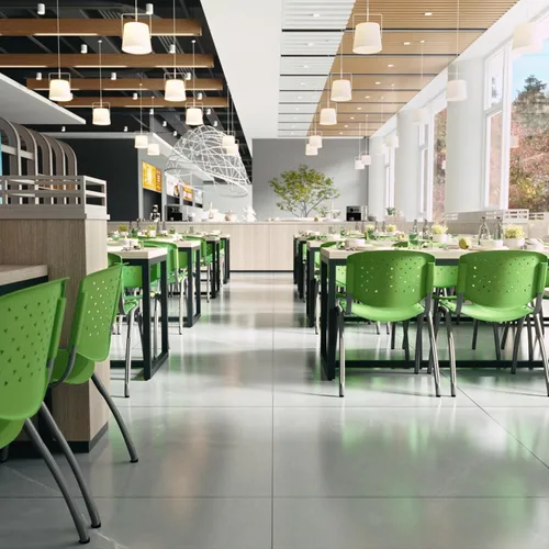 Vista 4 de BizChair Casa y Oficina Silla de Pila de Plástico Verde con Respaldo Perforado - Silla de Invitados