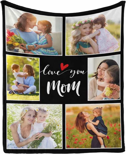 Vista 20 de InterestPrint Regalos personalizados para mamá, manta personalizada con fotos y fotos familiares, regalos de cumpleaños para el día de la madre