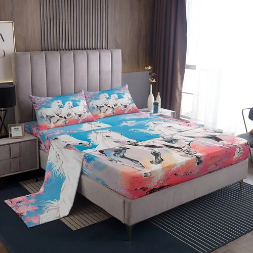 Vista 31 de Erosebridal Happy Camping - Juego de sábanas tamaño individual para niños, diseño de animales del bosque del bosque, para bebés, niños y niñas
