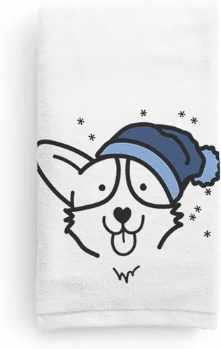 Vista 5 de Inkopious Gorro de invierno Airedale Terrier Toalla de mano decorativa - Decoración navideña para el hogar