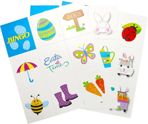 Vista 6 de Iconikal - Juego de bingo de Pascua para 32 jugadores + Pin the Nose on Bunny