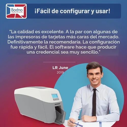 Vista 7 de Bodno Magicard 600 Impresora de tarjetas de identificación de doble cara y suministros completos Software de identificación de paquete - Edición
