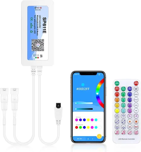 Vista 11 de ALITOVE WS2812B WS2811 direccionable LED Bluetooth controlador iOS Android App Control remoto inalámbrico DC 5V ~ 24V para SK6812 SK6812-RGBW WS2812