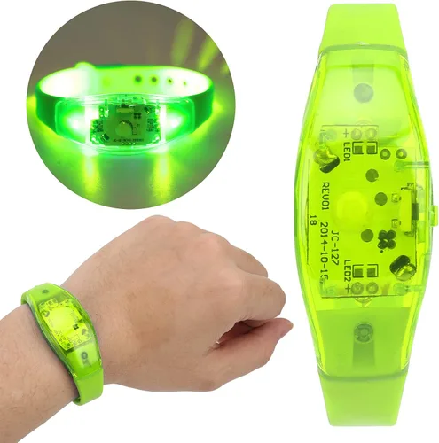 Vista 8 de plplaaoo Pulsera LED, pulsera LED de ciclismo, pulsera de silicona ajustable con luz LED, luces de correr para corredores, bandas reflectantes