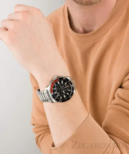 Vista 4 de Bulova Reloj cronógrafo de cuarzo para hombre con correa de acero inoxidable 98B344, plateado, Cronógrafo
