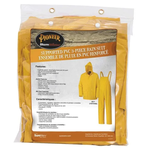 Vista 10 de Pioneer 577U Traje para lluvia de PVC, talla pequeña, color amarillo