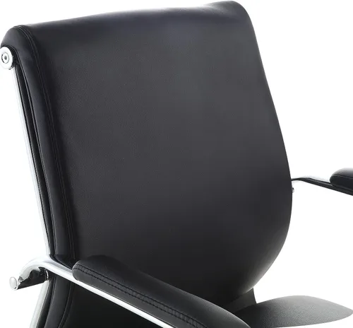 Vista 9 de Office Star Silla de oficina ajustable Antimicrobial Manager con base cromada, respaldo medio, tela negra Dillon