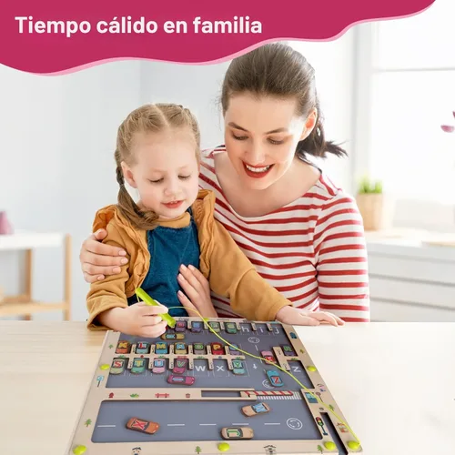 Vista 7 de Laberinto magnético del alfabeto con rompecabezas de letras para un aprendizaje divertido, juguete educativo Montessori para niños y niñas de 3, 4