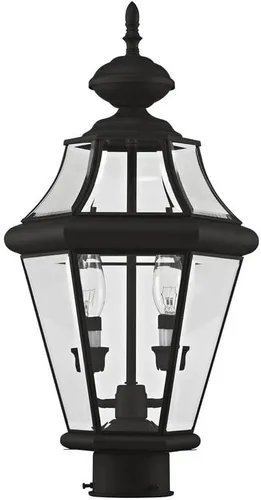 Vista 4 de Livex Lighting 2264-02 - Farol de poste para exteriores, 2 luces, latón pulido