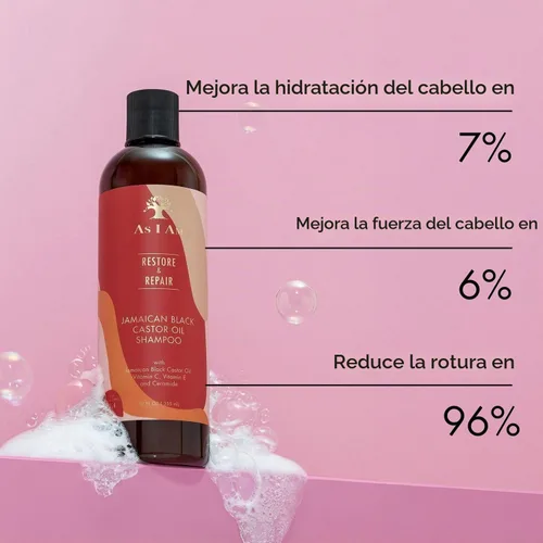 Vista 4 de As I Am Champú de aceite de ricino negro jamaicano, 12 fl oz
