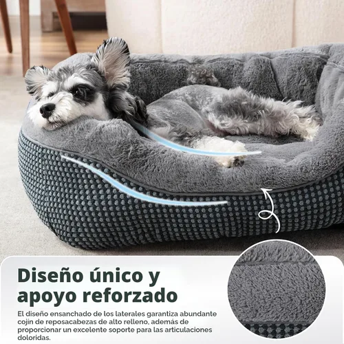 Vista 3 de Invenho - Camas para perros pequeños y medianos lavables, ortopédicas, calmantes, autocalentamiento, suaves, duraderas, con fondo antideslizante