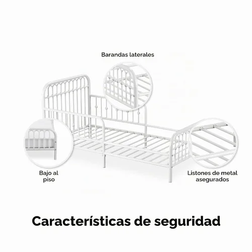 Vista 7 de Little Seeds Monarch Hill Ivy - Cama infantil de metal, color blanco