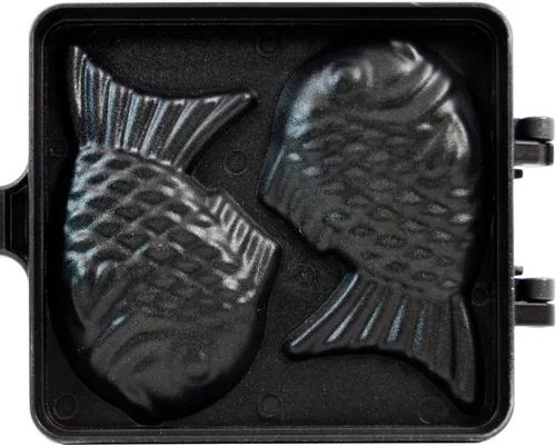 Vista 8 de CookKing - Panquequera con forma de pez Taiyaki japonés, normal, Negro