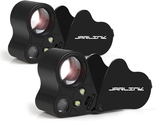 Vista 8 de JARLINK Paquete de 2 lupas LED plegables de 30 x 60 X Blanco