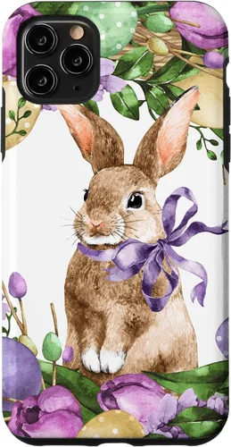 Vista 13 de Floral Easter Bunny Wreath Decor for Women Cute Easter Day Case for iPhone 17
