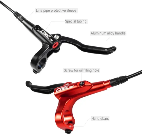 Vista 3 de CNC MTB Juego de Frenos de Disco Hidráulicos, Frenos de Disco Hidráulicos para Bicicleta de Montaña CNC Derecha Delantero 800mm Izquierda Trasero