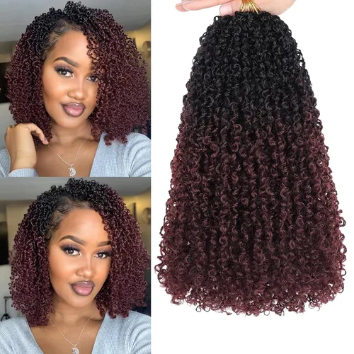Vista 47 de COOKOO 6 pulgadas 8 paquetes Cabello de Ganchillo Pre-enrollado Yanky Twist para Mujeres Negro Natural Mini Passion Twists Pre-retorcido Cabello