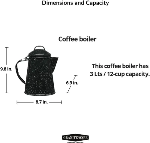 Vista 9 de Calentador para café de Granite Ware., Negro