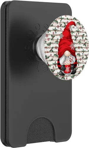 Vista 7 de Divertido gnomo de Navidad a cuadros, decoración navideña y cacao caliente PopSockets intercambiables PopGrip