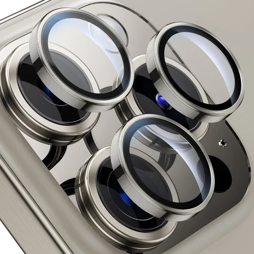 Vista 7 de WSKEN Protector de lente de cámara para iPhone 15 Pro/iPhone 15 Pro Max, [Mantén el disparo original] Protector de pantalla de cámara de vidrio