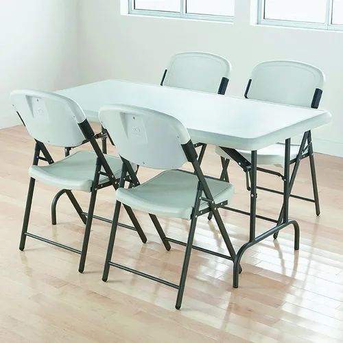 Vista 2 de Iceberg 65213 Mesa plegable industrial indestructable, 30" x 60", granito platino, 2000 libras. Capacidad Platinado